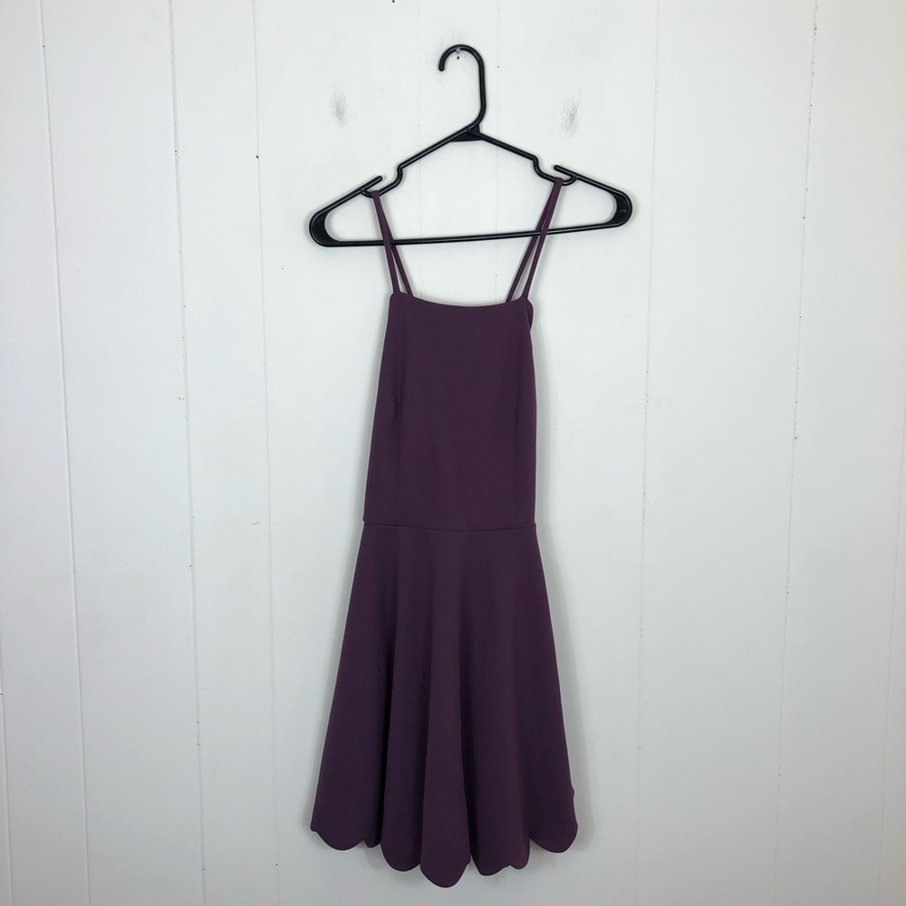 NWT Trac High Neck Scalloped Skater Dress Sz S